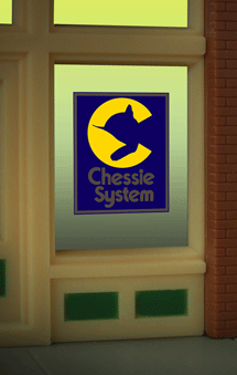 Chessie System Animated Neon Window Sign -- Large for HO & O Scales