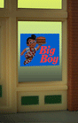 Big Boy Animated Neon Window Sign -- Oversized Clear Background for HO & O  - Cut to as small as 7/8"  2.3cm Squ