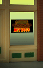Nathan's Hot Dogs Flashing Neon Window Sign - Light Works USA -- Oversized Clear Background - Cut to as small as 7/8"  2.3cm Diameter