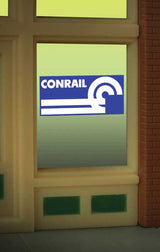 Conrail Flashing Neon Window Sign - Light Works USA -- Oversized Clear Background - Cut to as small as 7/8"  2.3cm Diameter-2