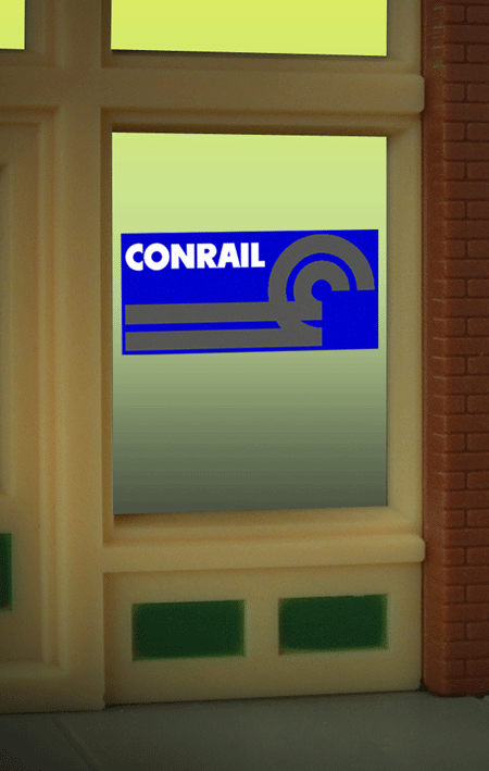 Conrail Flashing Neon Window Sign - Light Works USA -- Oversized Clear Background - Cut to as small as 7/8"  2.3cm Diameter-1