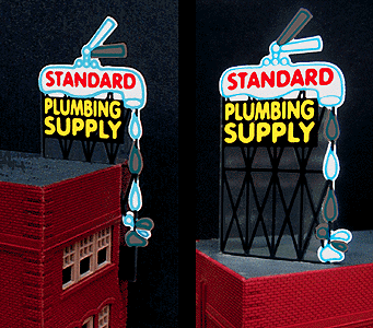 Standard Plumbing Supply Animated Neon Billboard -- 3-1/2 x 1-3/4"  8.9 x 4.5cm