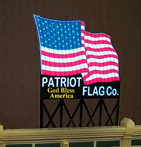 Patriot Flag Co. Animated Neon Billboard -- 1-1/2 x 2-5/16"  3.8 x 5.9cm