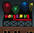 Animated Neon Billboard -- Noise "R" Us Fireworks Co. - Medium - 1-1/2 x 2-3/10"  3.8 x 5.8cm