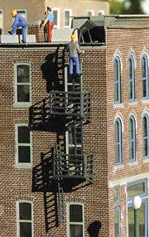 Single-Window Fire Escape - Etched-Brass Kit -- Fits Micro-Structures Windows.
