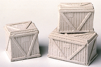 Mr. Plaster Unpainted Kits -- Wooden Crates, Three Different - Assorted Sizes