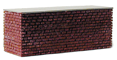 Stone Center Bridge Pier (One-Piece, Painted Plaster Casting) -- Double Track (red)