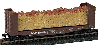 Pulpwood Loads - Athearn Bulkhead Flats (One-Piece, Painted Plaster Casting) -- 4' Wide Logs pkg(2)