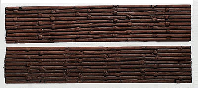 Retaining Walls (One-Piece, Painted Plaster Casting) -- Railroad Ties
