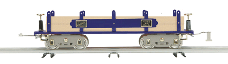 Tinplate 4022 Flatcar w/Wood Load -- Blue