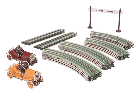 Tinplate Traditions -- No. 85 Race Car Set Blue/Green