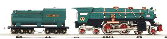 Lionel Tinplate 400E Std. Gauge Steam Engine w/Proto-Sound 2.0 -- Two Tone Blue w/Brass Trim