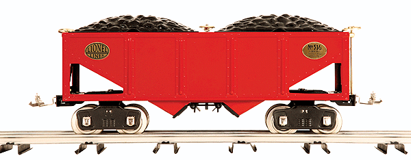 Lionel Corp #516 Coal Car w/Load (Hopper) - 3-Rail Standard Gauge Ready to Run -- Lionel Lines (red, nickel)