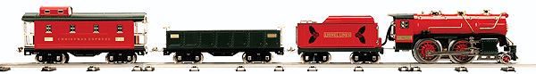 Tinplate Standard Gauge Steam R-T-R Freight Set w/Proto-Sound 2.0 -- Christmas No.384 Steam Loco w/Tender w/2 Cars Track and Power Pack