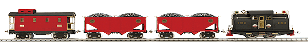 Lionel Corp. #340E Coal Train Set - 3-Rail Standard Gauge w/Sound -- Electric Loco, 2 Hoppers, Caboose, Track Circle, 50 Watt Pack & DVD