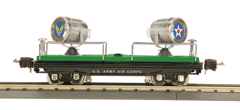 #2820 Floodlight Car - 3-Rail - Lionel Corp. -- US Army Air Corps (green, black)-1