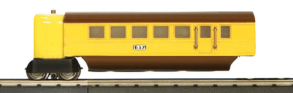 Lionel Corp. Add-on Coach - 3-Rail - Ready to Run -- Use With City of Denver Train #507-1160210 Union Pacific (yellow, brown)-1