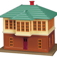 #437 Switch (Interlocking) Tower - Lionel Corp. -- Assembled (Terra Cotta, Pea Green) 11-7/8 x 7-9/16 x 9-1/4"  30 x 19 x 23cm