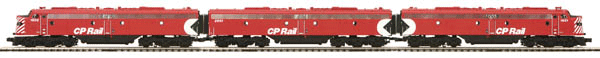Premier Diesel EMD E8 A-B-A Set w/Proto-Sound 2.0, DCS(TM) & Smoke -- Canadian Pacific #1800, 1801 & 2801 (Action Red w/Multimark Logo)