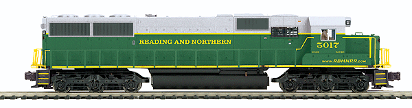 RailKing(R) Premier Diesel EMD SD50 w/Proto-Sound 3.0 & DCS - Hi-Rail Wheels -- Reading & Northern (green, gray, yellow)