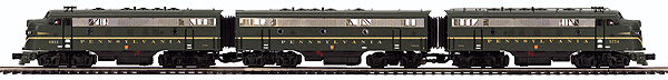 RailKing(R) Premier Diesel EMD F7 A-B-A Set w/Proto-Sound 3.0 & DCS - 3-Rail -- Pennsylvania Railroad #9831, 9831B, 9774 (Brunswick Green, Single Stripe)