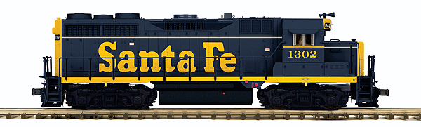 EMD GP35 - 3-Rail w/Proto-Sound 3.0 & Hi-Rail Wheels - Premier(R) -- Santa Fe (As-Delivered, blue, yellow, Billboard Lettering)