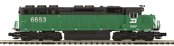 EMD SD45 - 3-Rail w/Proto-Sound 3.0 & Scale Wheels - Premier(R) -- Burlington Northern (Cascade Green, black, white)
