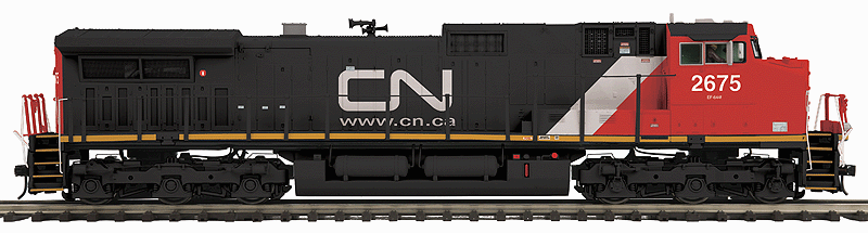 GE Dash 9-44CW w/Proto-Sound 3.0 & Scale Wheels - 3-Rail - Premier(R) -- Canadian National (black, red, white, Website Logo)