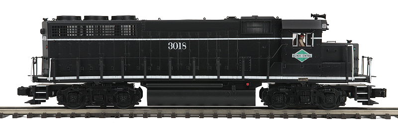 EMD GP40 w/Proto-Sound 3.0 & Hi-Rail Wheels - 3-Rail - Premier(R) -- Illinois Central (black, Green Diamond Logo)-1