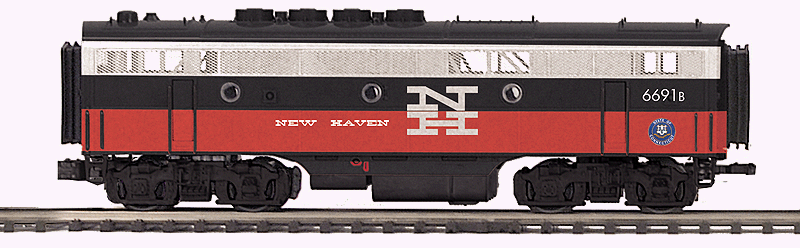 EMD F3B - Non-Powered - Hi-Rail Wheels - 3-Rail - Premier(R) -- New Haven #6691B (black, white, red)