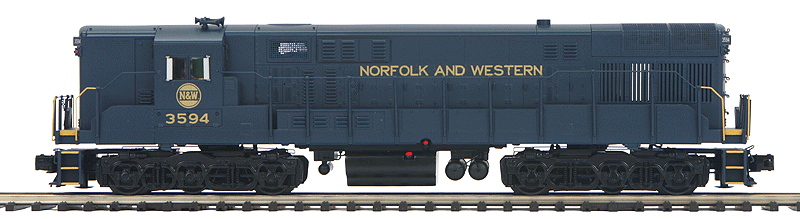 FM H24-66 Trainmaster w/Proto-Sound 3.0 - 3-Rail - Premier(R) -- Norfolk & Western (blue, yellow, Hamburger Logo)