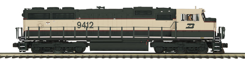 EMD SD70MAC - 3-Rail w/Hi-Rail Wheels, Proto-Sound 3.0 - Premier(R) -- Burlington Northern (Grinstein Green, cream)