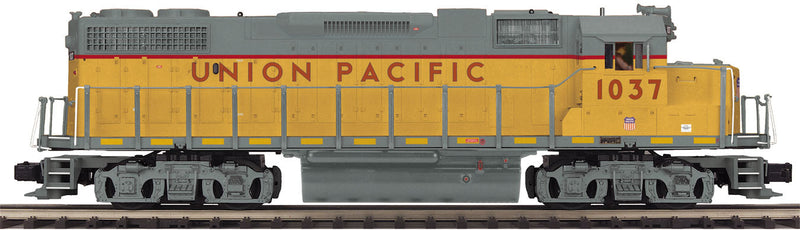 EMD GP38-2 - 3-Rail w/Hi-Rail Wheels, Proto-Sound 3.0 - Premier(R) -- Union Pacific (Armour Yellow, gray, red)
