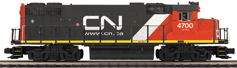 EMD GP38-2 - 3-Rail w/Hi-Rail Wheels, Proto-Sound 3.0 - Premier(R) -- Canadian National (black, red, white, yellow, Website Noodle Logo)