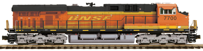GE ES44DC - 3-Rail w/Proto-Sound 3.0 & Hi-Rail Wheels - Premier(R) -- BNSF Railway #7700 (orange, black, yellow Wedge Logo)