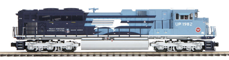 EMD SD70ACe - 3-Rail w/Proto-Sound 3.0 & Hi-Rail Wheels - Premier(R) -- Union Pacific #1982 (Missouri Pacific Heritage, blue, white, silver)