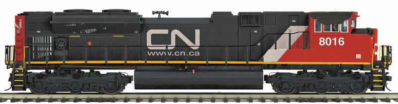 EMD SD70ACe - 3-Rail w/Proto-Sound 3.0 & Hi-Rail Wheels - Premier(R) -- Canadian National #8016 (black, red, white, Website Noodle Logo)