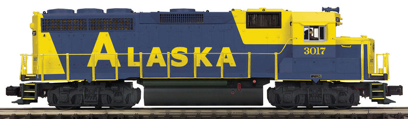 EMD GP40 - 3-Rail w/Proto-Sound 3.0 & Hi-Rail Wheels - Premier(R) -- Alaska Railroad #3017 (blue, yellow)
