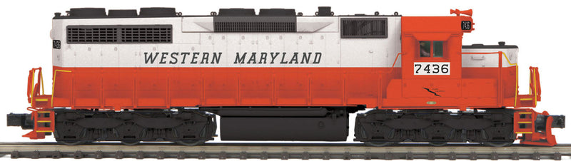EMD SD35 - 3-Rail w/Proto-Sound 3.0 & Hi-Rail Wheels - Premier(R) -- Western Maryland (red, white, black)