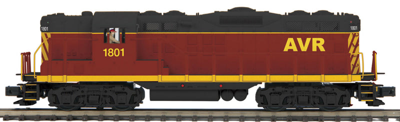 EMD GP9 - 3-Rail w/Proto-Sound 3.0 & Hi-Rail Wheels - Premier(R) -- Allegheny Valley #1801 (maroon, black, yellow)
