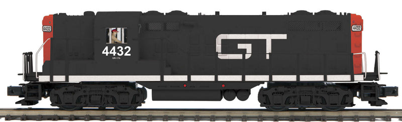 EMD GP9 - 3-Rail w/Proto-Sound 3.0 & Hi-Rail Wheels - Premier(R) -- Grand Trunk Western #4432 (black, red, white)