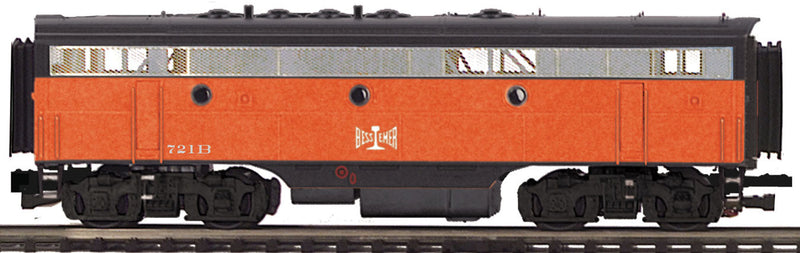 EMD F7B - Unpowered - 3-Rail w/Hi-Rail Wheels - Premier(R) -- Bessemer & Lake Erie #721B (orange, black)