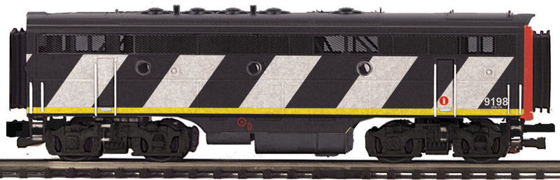 EMD F7B - Unpowered - 3-Rail w/Hi-Rail Wheels - Premier(R) -- Canadian National #9198 (black, red, white Stripes)