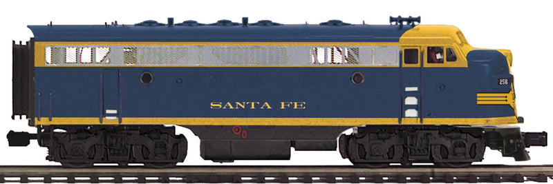 EMD F7A - 3-Rail w/Proto-Sound 3.0 & Hi-Rail Wheels - Premier(R) -- Santa Fe #256 (blue, yellow)