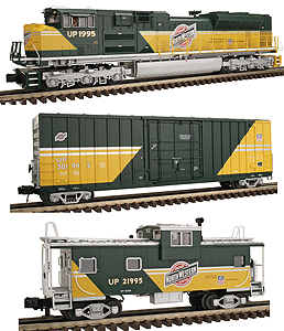 Union Pacific Heritage Series Set, Powered w/Proto Sound(R) 2.0, Proto-Scale -- Chicago & North Western; SD70ACe, 50' Boxcar, Caboose