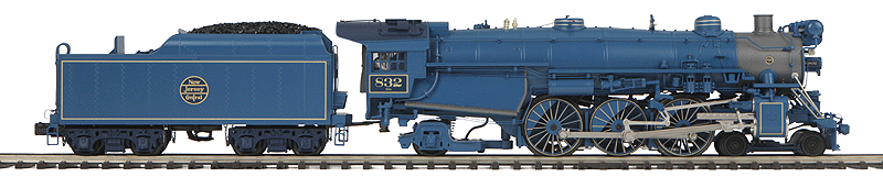 RailKing Premier Steam Baldwin P47 4-6-2 Pacific Proto-Sound 3.0, Scale Whee -- Central Railroad of New Jersey #832 (Blue Comet, blue, graphite)