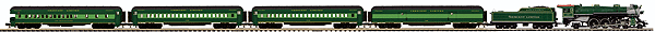 RailKing Premier Crescent Ltd. PS-4 Passenger Train-Only Set w/Proto-Sound 3.0 -- Southern 4-6-2 70' Madison Heavyweight Baggage, 2 Coaches, Observation (gree