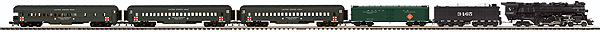Premier Troop Train Steam Passenger Train-Only Set w/Proto-Sound 3.0 -- Santa Fe 4-6-4, Express Reefer, 2 Army Heavyweight Coaches & Observation