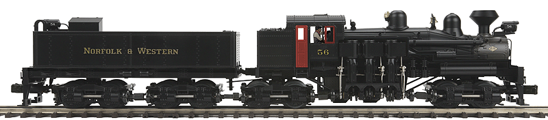 4-Truck Shay w/Proto-Sound 3.0 & Scale Wheels - 3-Rail - Premier(R) -- Norfolk & Western #56 (black, graphite)