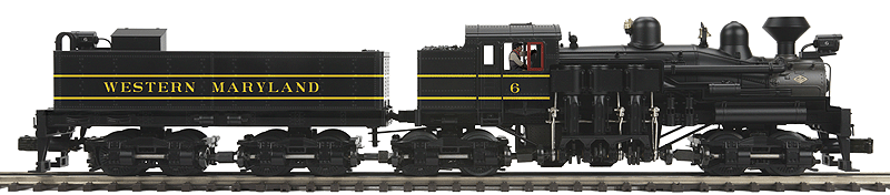 4-Truck Shay w/Proto-Sound 3.0 & Hi-Rail Wheels - 3-Rail - Premier(R) -- Western Maryland #5 (black, graphite)